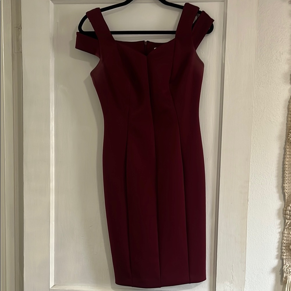 Elegant Burgundy Off-Shoulder Dress
